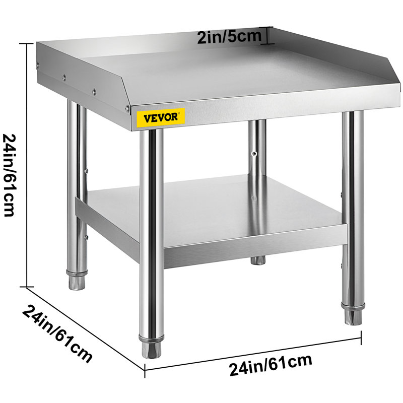 VEVOR Stainless Steel Equipment Grill Stand, 24" X 24" Stainless Table